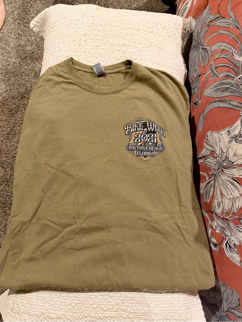 Gildan Olive Green Daytona Bike Week 2021 Graphic Tee